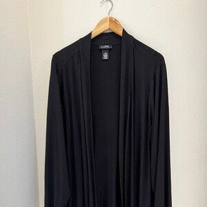 Catherines Any Wear by Catherines Black Open Front Long Flowy Cardigan 3X